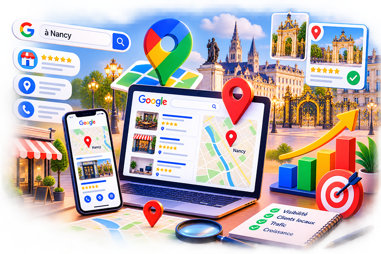 Référencement local à Nancy : être sur Google quand vos clients cherchent votre métier